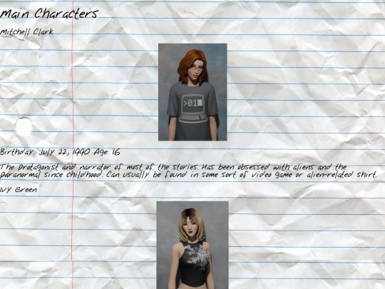 OC pages/characters screenshot