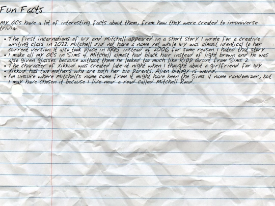 OC pages/funfacts screenshot