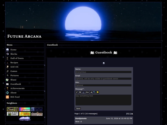 guestbook screenshot