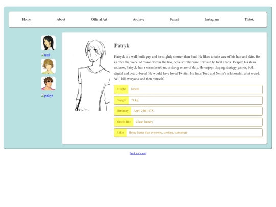 chracter page/Patryck screenshot