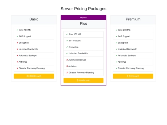 price-package screenshot