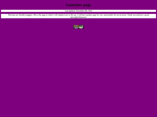 gamelore/mainpage screenshot