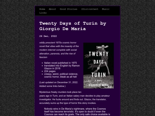posts/2022-12-26-Twenty-Days-of-Turin-by-Giorgio-De-Maria screenshot