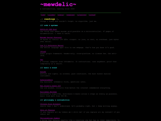 readings screenshot