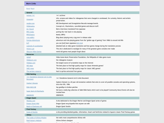 links screenshot
