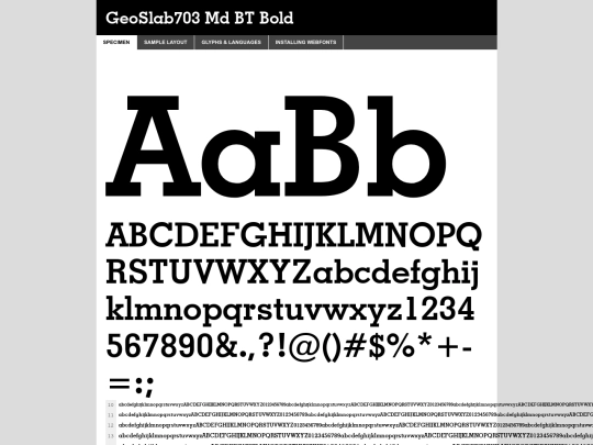 fontkit/geometric_slabserif_703_bold_bt-demo screenshot