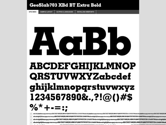 fontkit/geometric_slabserif_703_extra_bold_bt-demo screenshot
