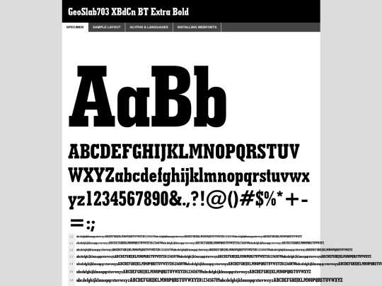 fontkit/geometric_slabserif_703_extra_bold_condensed_bt-demo screenshot