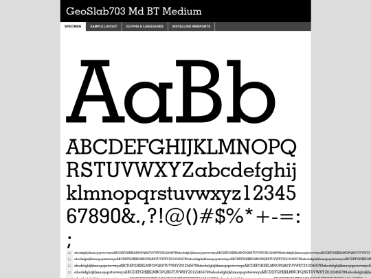 fontkit/geometric_slabserif_703_medium_bt-demo screenshot