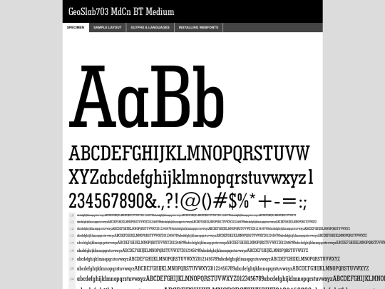 fontkit/geometric_slabserif_703_medium_condensed_bt-demo screenshot