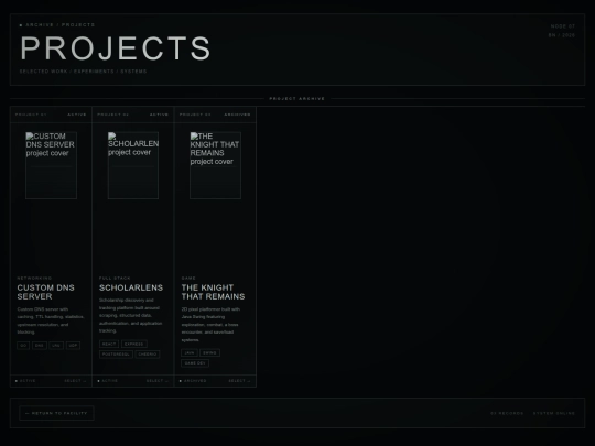 projects screenshot
