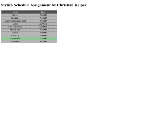 stylish_schedule_assignment screenshot