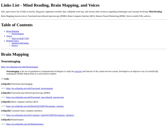 links screenshot