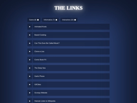 links screenshot
