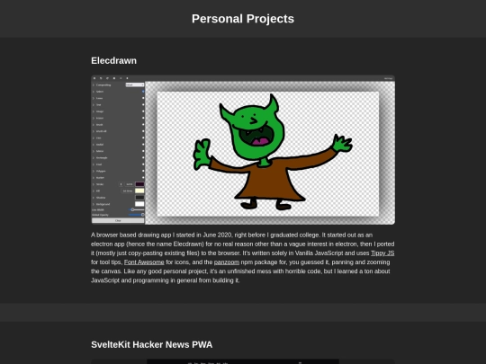 projects screenshot