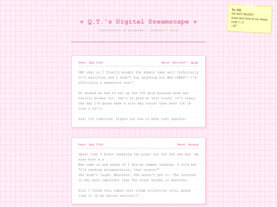 diary screenshot