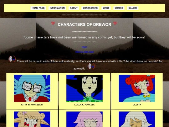 Personagens screenshot