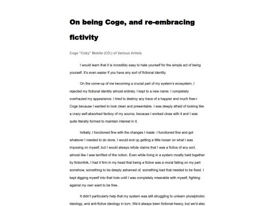 literature/rambling/onbeingcoge screenshot