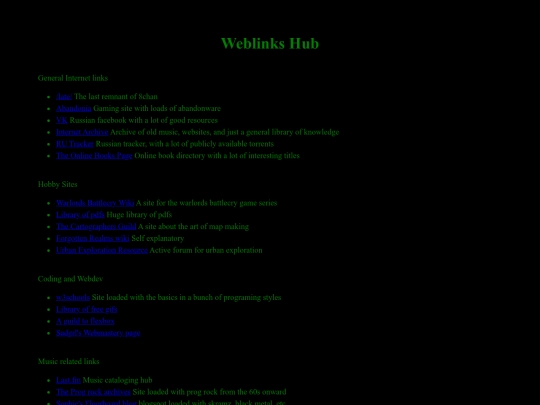 links screenshot
