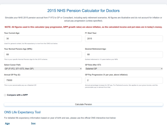 NHSpension screenshot