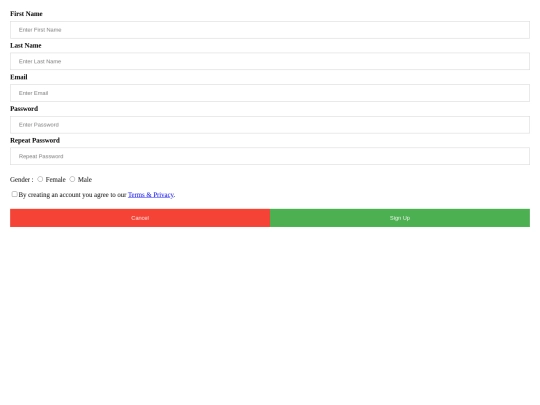 signup screenshot