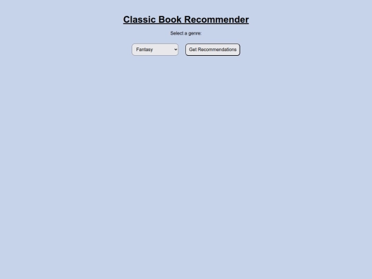 classic book recommender/bookRecommender screenshot