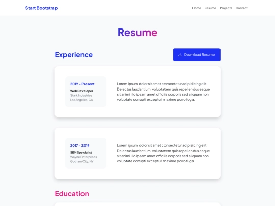 resume screenshot