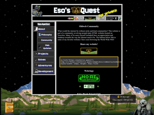 html/community screenshot