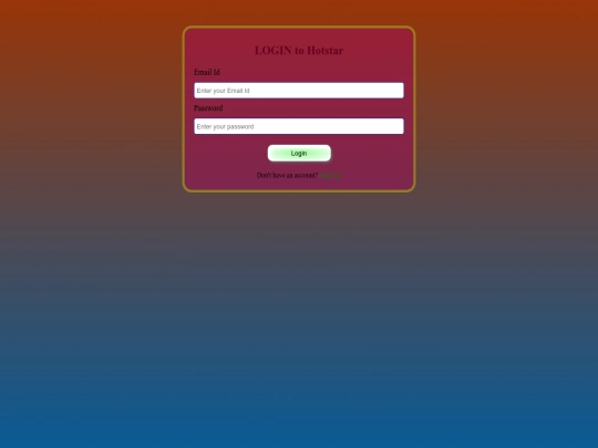 hotstar login screenshot