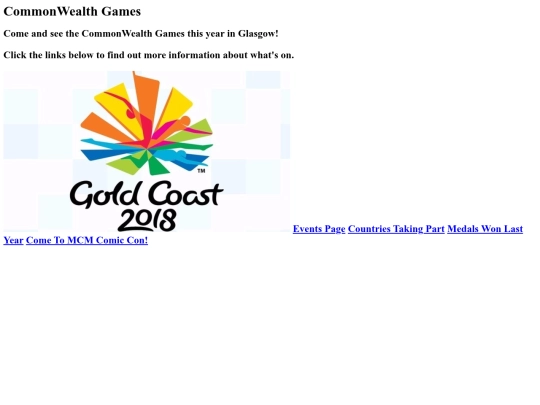CommonWealth Games/website screenshot