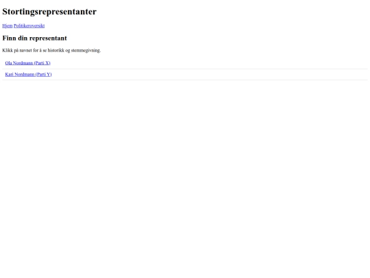 politikere screenshot