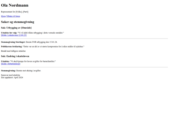 politikere/mal screenshot