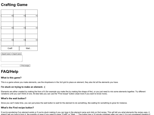 craftinggame screenshot
