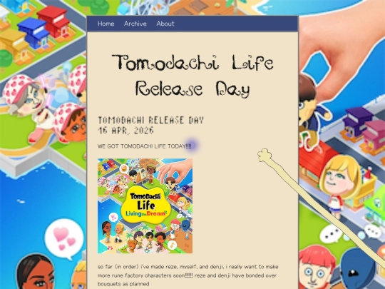 zonelets/posts/2026-04-16-Tomodachi-Release-Day screenshot