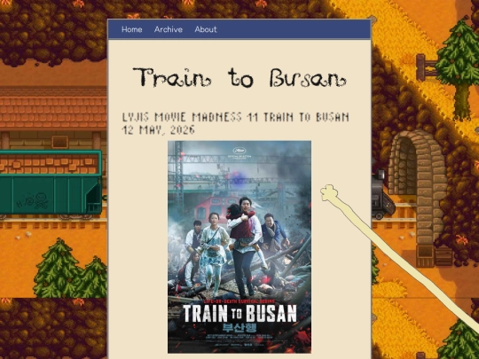zonelets/posts/2026-05-12-Lyjis-Movie-Madness-11-Train-To-Busan screenshot