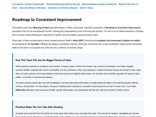 roadmap-to-consistent-improvement screenshot