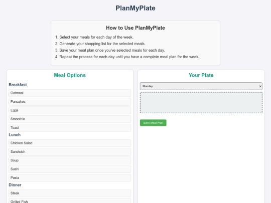 projects/mealplanner screenshot