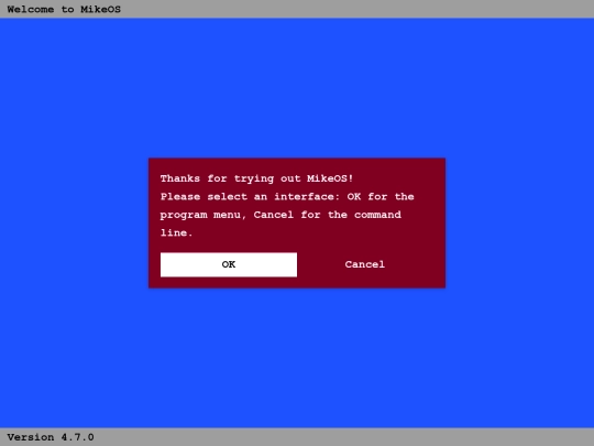 webos/mikeOS screenshot