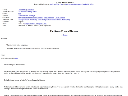 Fanfic/Naruto/The_Same_From_a_Distance screenshot