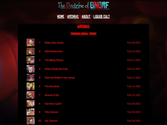 comics/gnorf/comic/archive screenshot