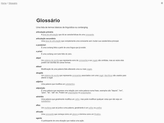 Glossario screenshot