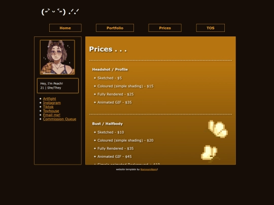 prices screenshot