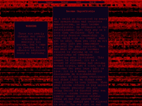 rantpage screenshot