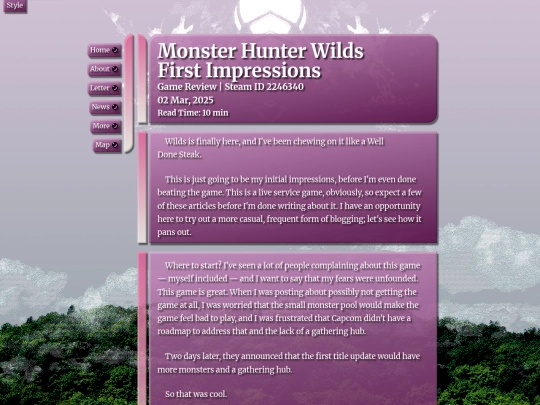 posts/2025-03-02-Monster-Hunter-Wilds-First-Impressions screenshot