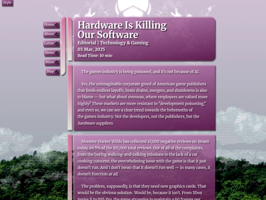 posts/2025-03-03-Hardware-Is-Killing-Our-Software screenshot