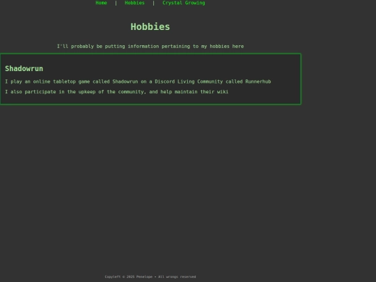 hobbies screenshot
