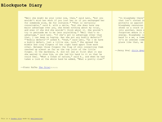 cardfile/blockquote_diary screenshot