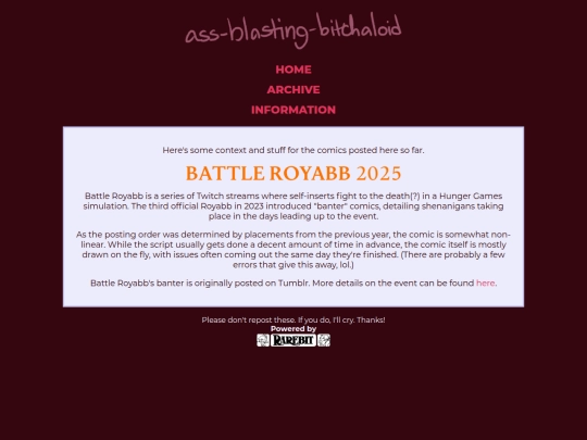 information screenshot