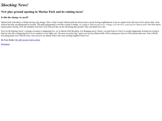 News Hub Assignment/its_raining_tacos screenshot