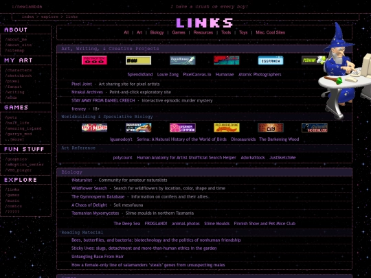 explore/links screenshot